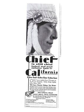 Print Ad Santa Fe Train To California Chief Service Travel Vintage 1930 Railroad